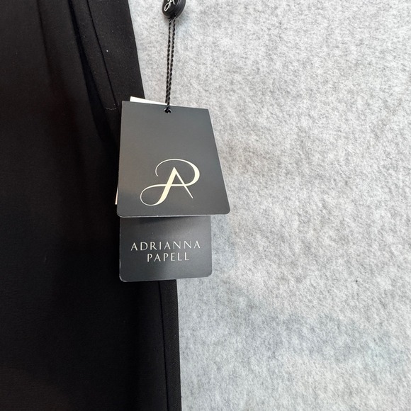 Adrianna Papell Black Draped Mesh Sleeve Jumpsuit Evening Dress Pant Size 12 New - Picture 8 of 10